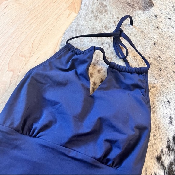 ATHLETA Navy High Neck Keyhole One Piece Scoop Back Swimsuit Size XXS‎ - Picture 3 of 9